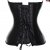 Beauty-You Damen Vintage Gothic Corsage Satin Korsett Vollbrust Clubwear Waist Cincher Schwarz L - 3