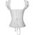 EZSTAX Spitze Korsett Bauchweg Vintage Korsage Überbrust Damen Taillenformer Shaperwear Push UP,X-Weiß,M - 3