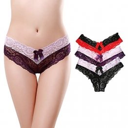 3er Pack Damen Spitze String Thong Panties Hipster Slips Sexy Unterhosen Large - 1