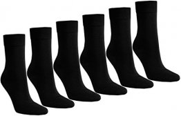 6 PAAR Damen Luxus-Socken Strümpfe Söckchen ohne Gummi Baumwolle mit Elasthan, Schwarz, 39 - 42 - 1
