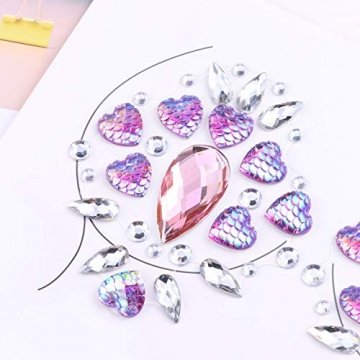 Amosfun Lady Crystal Breast Pasties Acryl Diamanten kleben Kunst Karneval Party Brust Aufkleber (lila) - 6