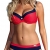 Bequemer Laden Damen Bikini Sets Bademode Badeanzug Push Up Bikini mit Verstellbarem Schulterriemen, Rot, M - 1