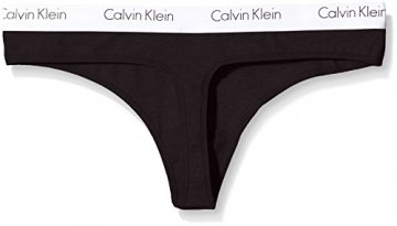 Calvin Klein Damen String 2 er pack THONG, Gr. 36 (Herstellergröße: M), Schwarz (BLACK 001) - 2