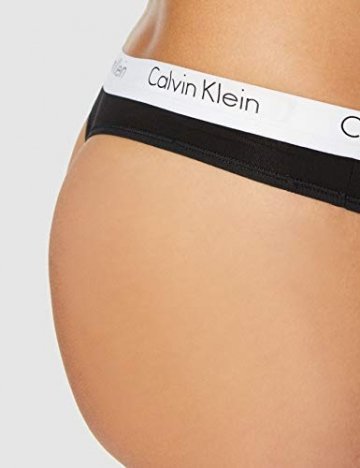 Calvin Klein Damen String 2 er pack THONG, Gr. 36 (Herstellergröße: M), Schwarz (BLACK 001) - 5