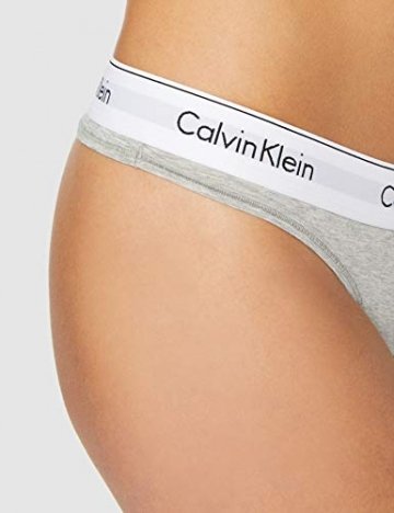 Calvin Klein Damen String MODERN COTTON - THONG, Gr. 38 (Herstellergröße: M), Grau (GREY HEATHER 020) - 3