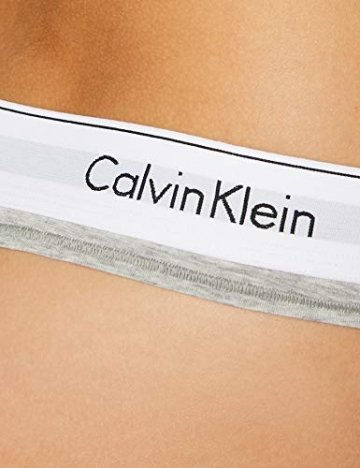 Calvin Klein Damen String MODERN COTTON - THONG, Gr. 38 (Herstellergröße: M), Grau (GREY HEATHER 020) - 4