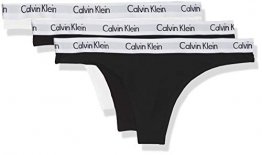 Calvin Klein Damen Thong 3PK Tanga, Schwarz White/Black Wzb, One Size (Herstellergröße: L) - 1