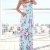 carinacoco Damen Bandeau Bustier Kleider mit Blüte Drucken Lange Sommerkleid Abendkleid Partykleid Cocktailkleid Geblümt XL - 2