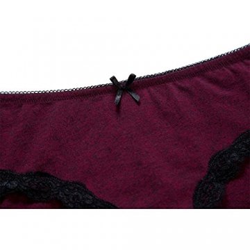 Charmleaks Damen Baumwolle Slip Panties Comfort Unterwäsche Hipster Unterhosen Mit Spitze 4er Pack, Mittlerer Bund, 36 - 6