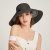 Damenhüte Stilvolle und Elegante Strohhüte Faltbare Sonnenhüte UV-Strandhüte am Strand Streifenmuster Vier Farben zur Auswahl,Black - 2