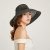 Damenhüte Stilvolle und Elegante Strohhüte Faltbare Sonnenhüte UV-Strandhüte am Strand Streifenmuster Vier Farben zur Auswahl,Black - 1