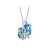 DEQIAODE Eleganter silberner hellblauer Kristallschmuck-Set für Damen Ohrringe und Halskette,C - 1