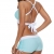 Durio Bikini Damen Set Zweiteiliger Badeanzug Bikini mit Hotpants Träger Verstellbar Bademode Hell Blau EU 40-42 (Herstellergröße L) - 2