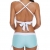 Durio Bikini Damen Set Zweiteiliger Badeanzug Bikini mit Hotpants Träger Verstellbar Bademode Hell Blau EU 40-42 (Herstellergröße L) - 3