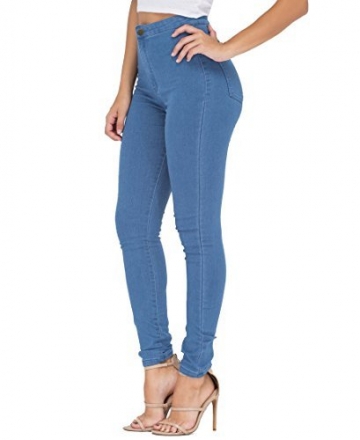 EASTDAMO Frauen-Ausdehnung-hohe Taille dünne Jeggings dünne Jeans, Light Blue, Gr. M - 3