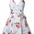 ECOWISH Damen Kleid Sommerkleid V-Ausschnitt Ärmellos Blumendruck Spaghetti Strap Mini Swing Strandkleid Mit Gürtel Weiß L - 4