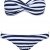 EUDOLAH Damen Bandeau Padded Bikini-Set Trägerlosen Badeanzug Push Up (M, A-Blaue Streifen) - 3