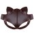 FEESHOW Unisex PU Leder Maske Fuchs Bär Gesichtsmasken mit Ohren Augenbinde Augenschutz Flirten Cosplay Kostüm Zubehör Braun One Size - 1