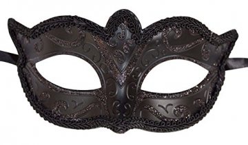 Herren und Damen Funkelnd Mitternacht Schwarz Venetianische Maskerade Maske - 1