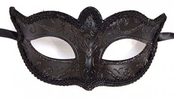 Herren und Damen Funkelnd Mitternacht Schwarz Venetianische Maskerade Maske - 4