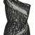 HO-Ersoka Netz-Kleid Damen Mini-Dress Frauen schulterfrei asymmetrisch schwarz - 1