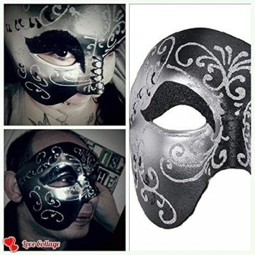 Kapmore Venezianische Maske Herren Maskerade Maske Phantom der Oper Maske Maskenball Maske Kostüme Karneval Party Halloween - 2