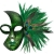 Karneval in Venedig Maske Grün mit Pfauenfedern - 