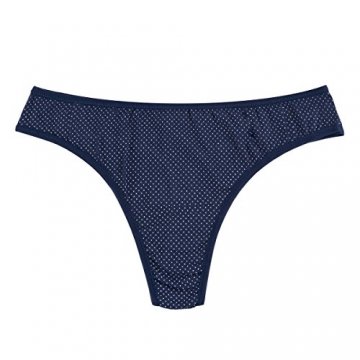 Knitlord 6er-Pack Damen Tanga, Unterwäsche aus Baumwolle, atmungsaktive Unterhosen - 4