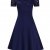 KOJOOIN Damen 1950er Vintage Brautjungfernkleider für Hochzeit Kurzes A-Linie Abendkleider, Dunkelblau (Off Schulter), Gr.- M/38-40 - 3