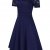 KOJOOIN Damen 1950er Vintage Brautjungfernkleider für Hochzeit Kurzes A-Linie Abendkleider, Dunkelblau (Off Schulter), Gr.- M/38-40 - 4