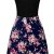 KorMei Damen Ärmelloses Beiläufiges Strandkleid Sommerkleid Tank Kleid Ausgestelltes Trägerkleid Blau Rose Blume XL - 2