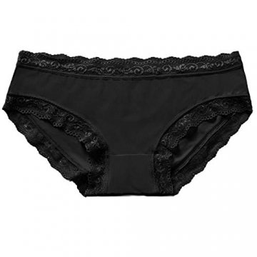 Libella 6er Pack Damen Unterwäsche Hipster Panties mit Spitze seidig schwarz 3416 XS/S - 3