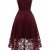 MuaDress MUA6006 Elegant Kleid aus Spitzen Damen Ärmellos Unregelmässig Cocktailkleider Party Ballkleid Burgundy XL - 4