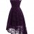 MuaDress MUA6006 Elegant Kleid aus Spitzen Damen Ärmellos Unregelmässig Cocktailkleider Party Ballkleid Grape L - 2