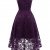 MuaDress MUA6006 Elegant Kleid aus Spitzen Damen Ärmellos Unregelmässig Cocktailkleider Party Ballkleid Grape L - 4