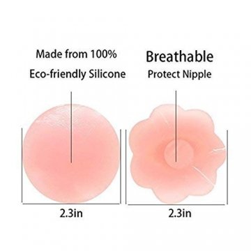 Nippel-Abdeckung Silikon Brustwarzenabdeckung Brust Aufkleber selbstklebend und wiederverwendbar Nippel Cover Pads - 2