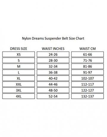 Nylon Dreams NDL2 Women's Black Solid Colour Garter Belt 6 Strap Suspender Belt Medium - 3