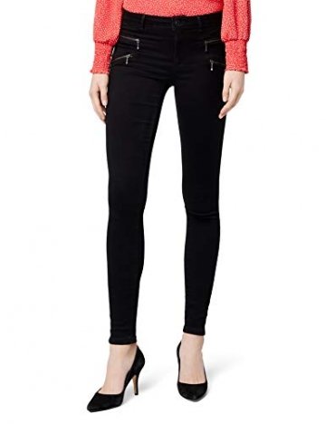 ONLY Damen Onlroyal Reg Skinny Zip Jeans DNM Noos Jeanshose, Schwarz (Black), 42/L30 (Herstellergröße: XL) - 1