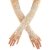 PANAX Damen extra lang Handschuhe aus elastisch Fine Netze Spitze Diamant, Perle Beige - Stulpen in Einheitsgröße für Frauen, Hochzeiten, Opern, Veranstaltungen, Fasching, Karneval, Tanzen, Halloween - 1