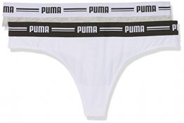 Puma Damen Iconic Thong 2P Packed Unterwäsche, White/Grey Melange, XL - 1