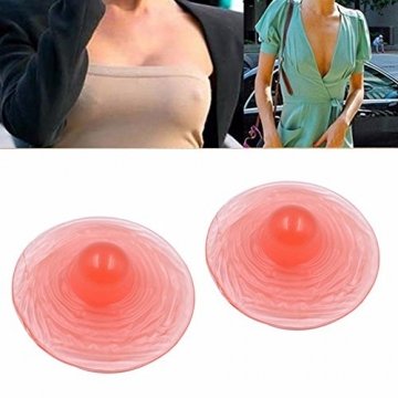Silikon Nipple-Covers/Pasties - Brustwarzenvergrößerung - Brustwarzenabdeckung - Rund - hautfarben - selbstklebend & wiederverwendbar - 2