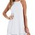 Style Dome Sommerkleid Damen Ärmellos Rückfrei Einfarbig Strand Casual Träger Mini Kleid Weiß-668107 XL - 1