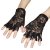 Trixes Kurze schwarze fingerlose Burlesque-Handschuhe mit Spitze im Dienstmädchen-Look - 2