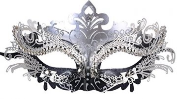 Venezianische Maske, Coofit Maskenball Masken Metall Maskerade Maske Masquerade Maske Venedig Maske Damen Herren - 2