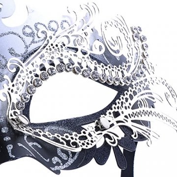 Venezianische Maske, Coofit Maskenball Masken Metall Maskerade Maske Masquerade Maske Venedig Maske Damen Herren - 4