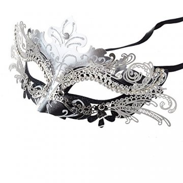 Venezianische Maske, Coofit Maskenball Masken Metall Maskerade Maske Masquerade Maske Venedig Maske Damen Herren - 1