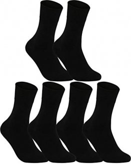 Vitasox 11124 Damen Socken Damensocken Baumwolle Gesundheitssocken extra weiter Schaft ohne Naht ohne Gummi 6 Paar Schwarz 39/42 - 1