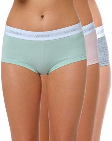 Yenita 3er Set Damen Underwear Modern-Sports-Collection, Panty, Gemischt (Pink/Mint/Grau), Gr. S - 1