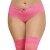 Dreamgirl Women's Plus-Size Sheer Thigh-High Stockings with Silicone Lace Top, Neon Pink, Queen - 3