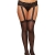 Dreamgirl Women's Plus-Size Verona Hosiery Garter with Attached Thigh Highs, Black, One Size Queen - 1